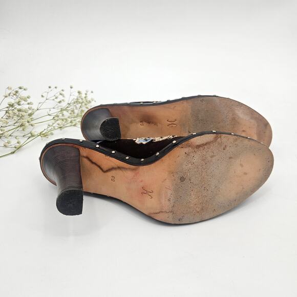 Cole Haan Kyrene Brown Suede Floral Embroidered Y2K Platform Mule Clogs - Size 9 - Picture 7 of 9